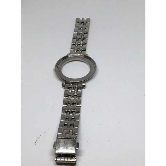 Fossil Stainless Steel Links Parts Case W/ Crystal Silver Full Band 14mm V941 - Picture 1 of 8